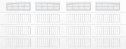 18x7 -  Arched Stockton Long - Frosted With glass Long - White