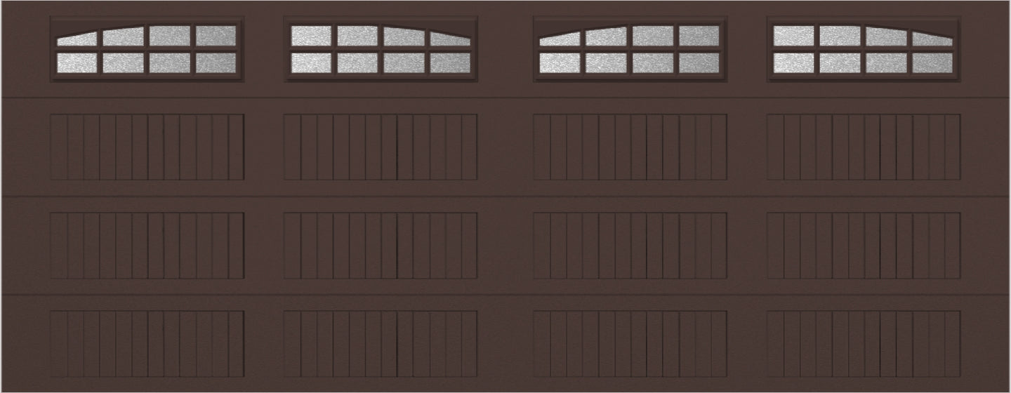 18x7 -  Arched Stockton Long - ObscureWith glass Long - Brown