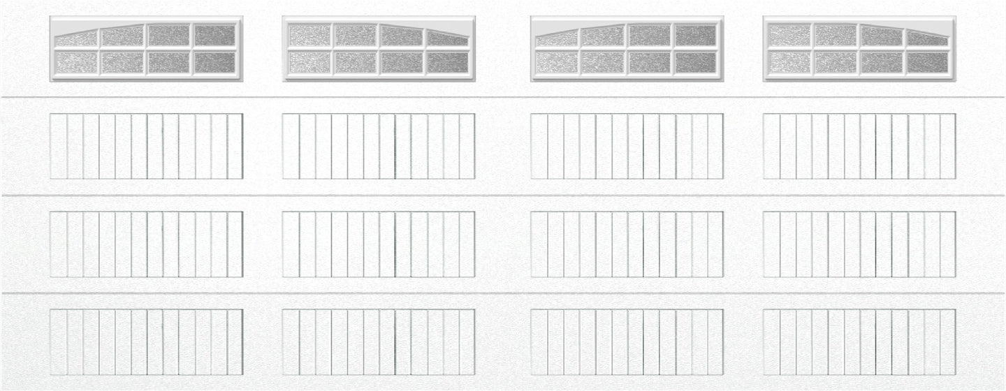 18x7 -  Arched Stockton Long - Obscure With glass Long - White
