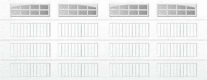 18x7 -  Arched Stockton Long - Obscure With glass Long - White