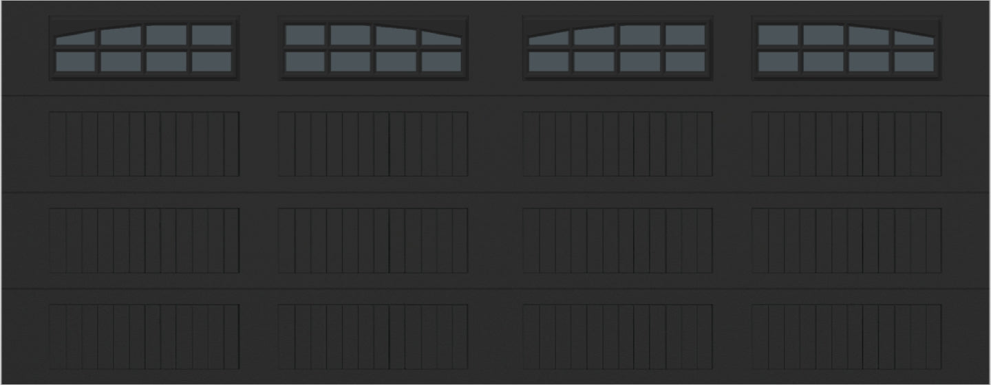 18x7 - Arched Stockton Long - Tinted With glass Long - Black