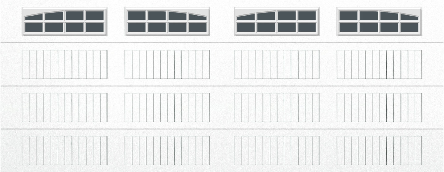 18x7 -  Arched Stockton Long - Obscure With glass Long - White