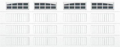 18x7 -  Arched Stockton Long - Obscure With glass Long - White