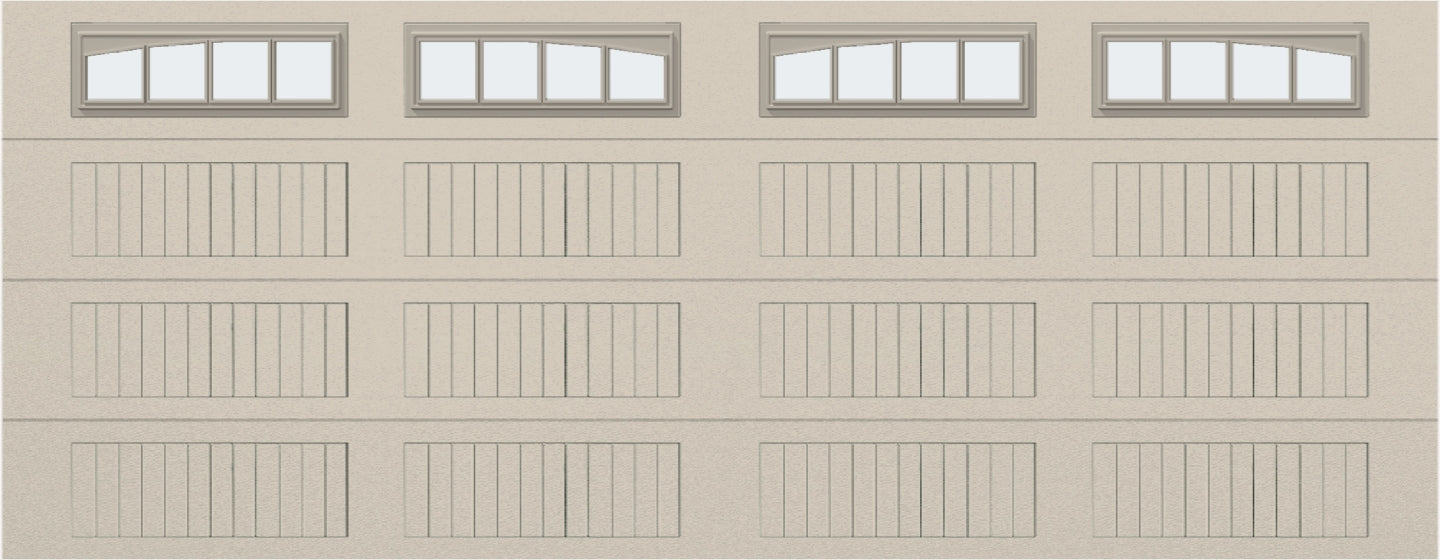 18x7 - Arched Stockbridge Long - Frosted With glass Long - Almond