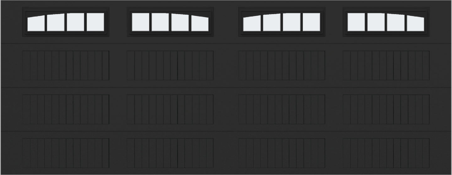 18x7 - Arched Stockbridge Long - Frosted With glass Long - Black