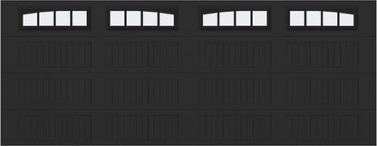 18x7 - Arched Stockbridge Long - Frosted With glass Long - Black