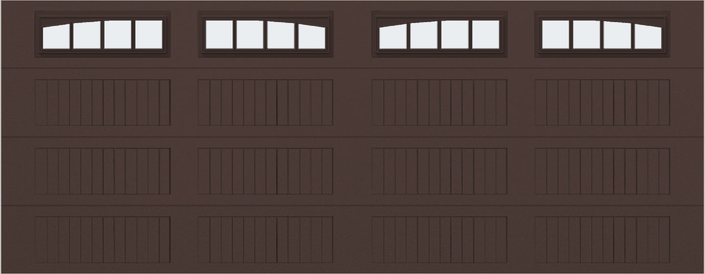 18x7 - Arched Stockbridge Long - Frosted With glass Long - Brown