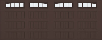 18x7 - Arched Stockbridge Long - Frosted With glass Long - Brown