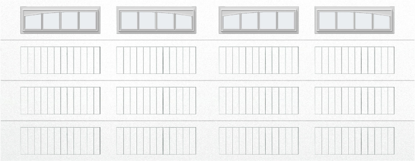 18x7 - Arched Stockbridge Long - Frosted With glass Long - White