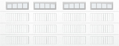 18x7 - Arched Stockbridge Long - Frosted With glass Long - White