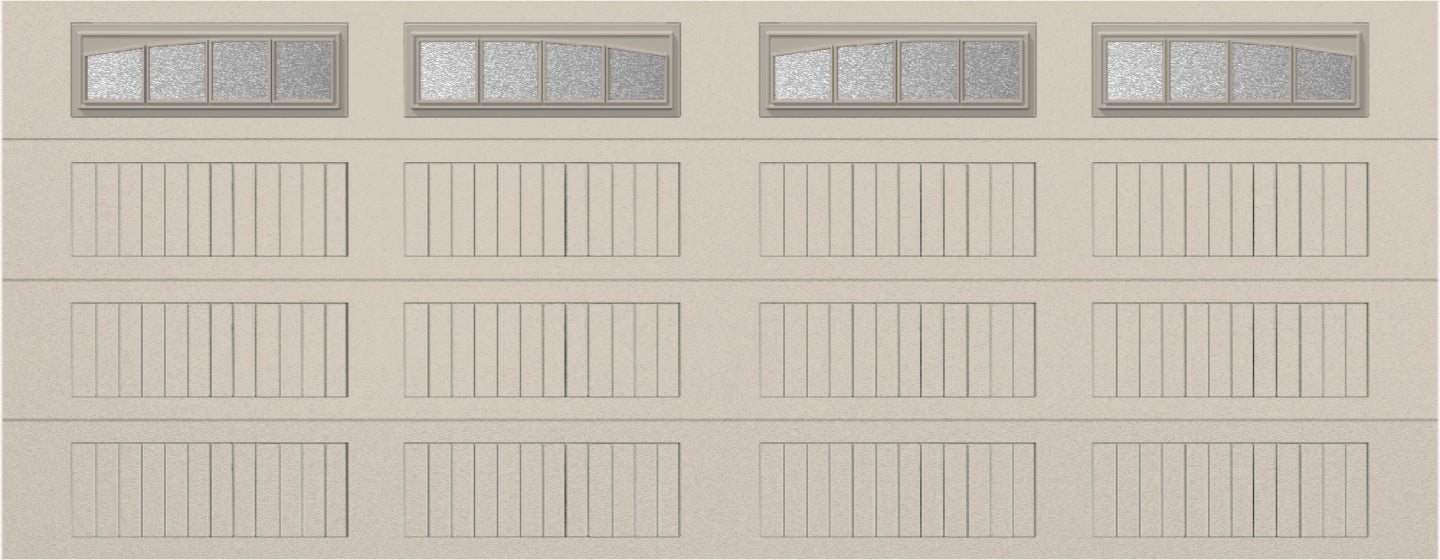 18x7 - Arched Stockbridge Long - Obscure With glass Long - Almond