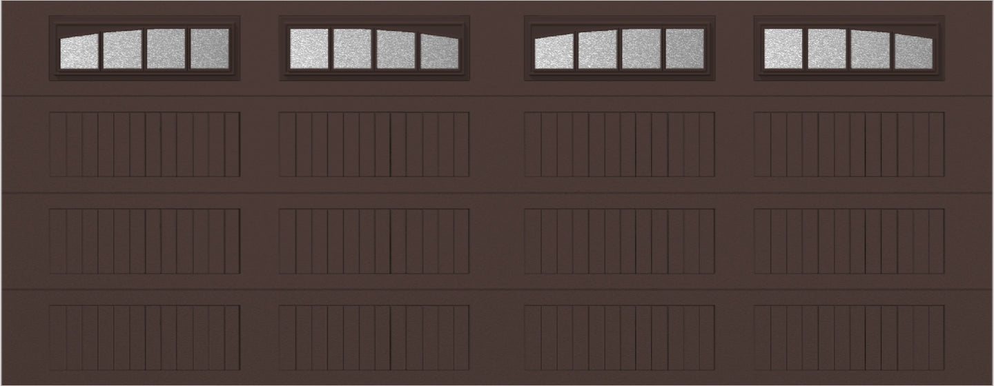 18x7 -  Arched Stockbridge Long - Obscure With glass Long - Brown