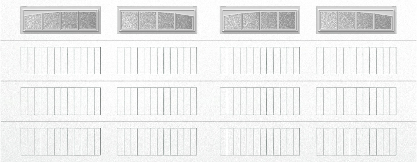 18x7 -  Arched Stockbridge Long - Obscure With glass Long - White