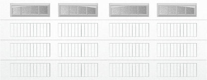 18x7 -  Arched Stockbridge Long - Obscure With glass Long - White