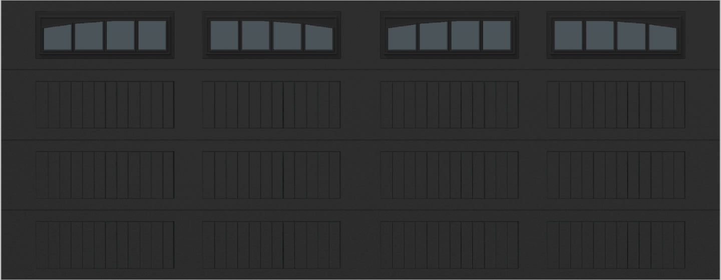 18x7 -  Arched Stockbridge Long - Tinted With glass Long - Black