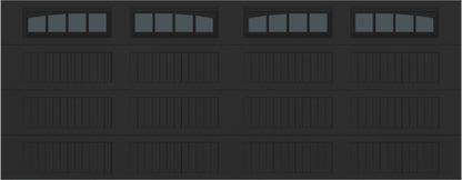 18x7 -  Arched Stockbridge Long - Tinted With glass Long - Black