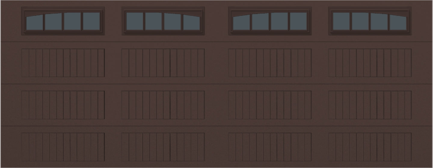 18x7 -  Arched Stockbridge Long - Tinted With glass Long - Brown