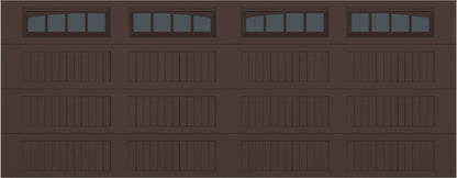 18x7 -  Arched Stockbridge Long - Tinted With glass Long - Brown