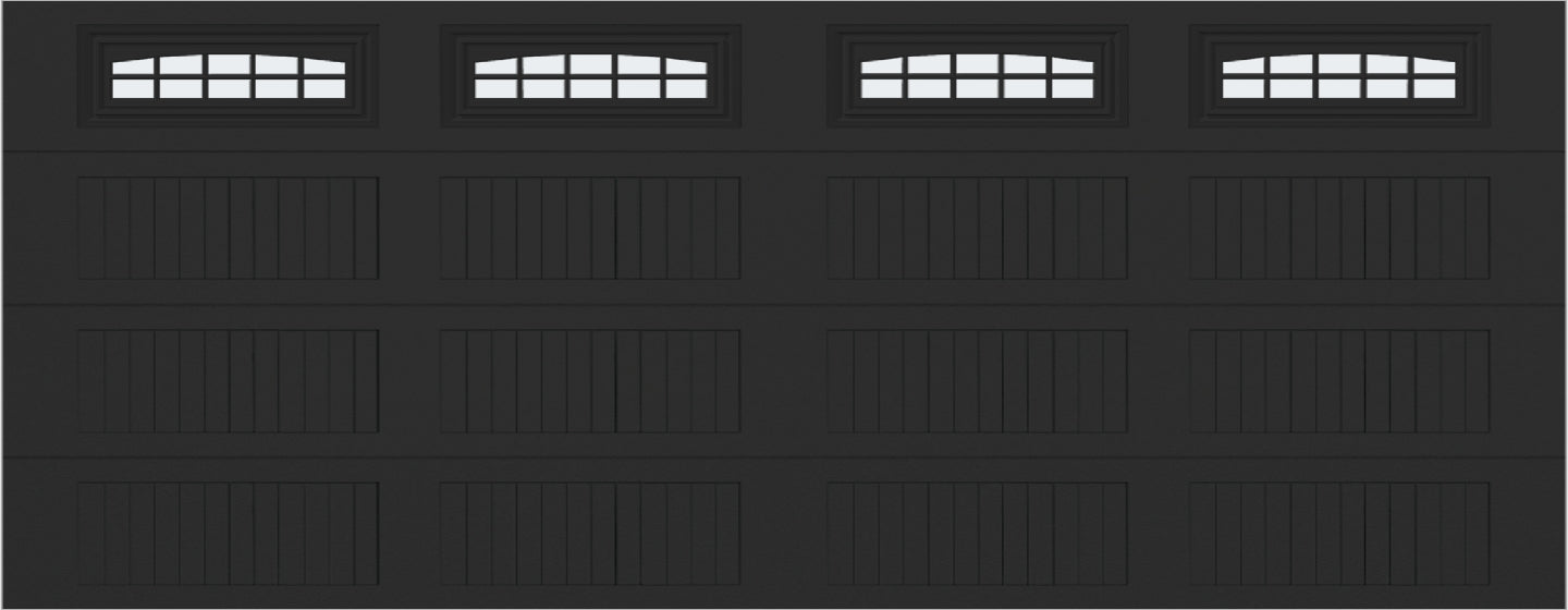 18x7 -  Cascade - Frosted  With glass Long - Black