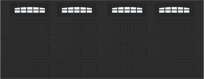 18x7 -  Cascade - Frosted  With glass Long - Black