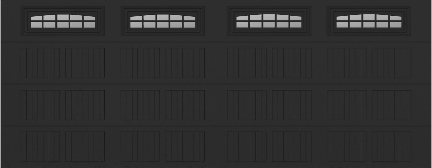 18x7 -  Cascade Short - Clear  With glass - Black