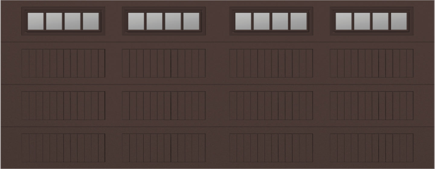 18x7 -  Straight Stockbridge Long - Clear  With glass Long - Brown