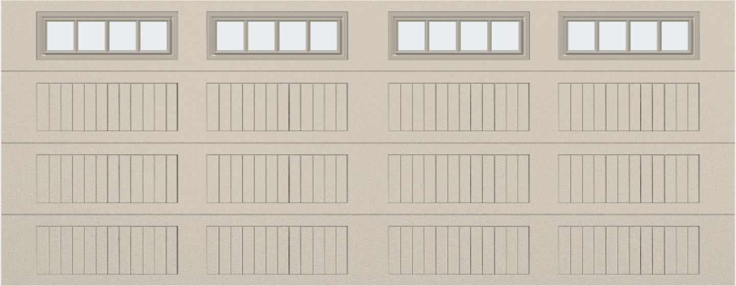 18x7 - Straight Stockbridge Long - Frosted With glass Long - Almond