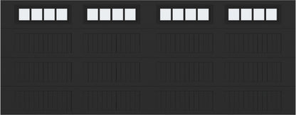 18x7 -  Straight Stockbridge Long - Frosted With glass Long - Black