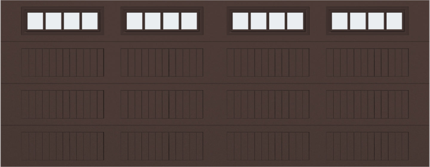 18x7 -  Straight Stockbridge Long - Frosted With glass Long - Brown