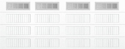 18x7 -  Straight Stockbridge Long - Obscure With glass Long - White