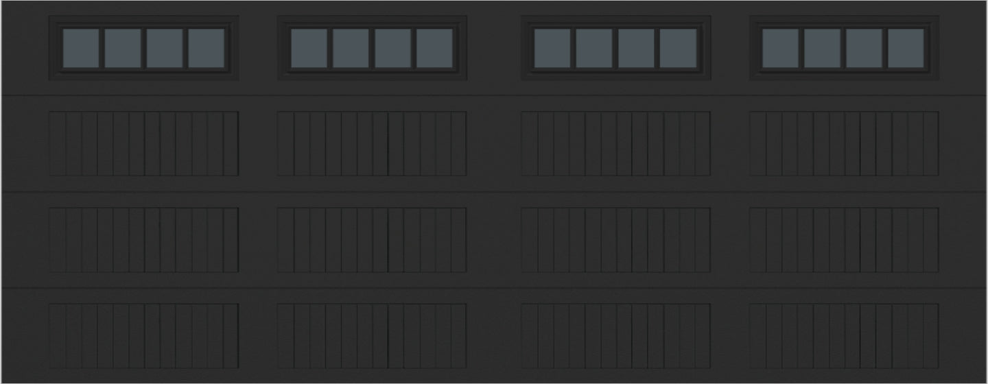 18x7 -  Straight Stockbridge Long - Tinted   With glass Long - Black