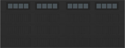 18x7 -  Straight Stockbridge Long - Tinted   With glass Long - Black