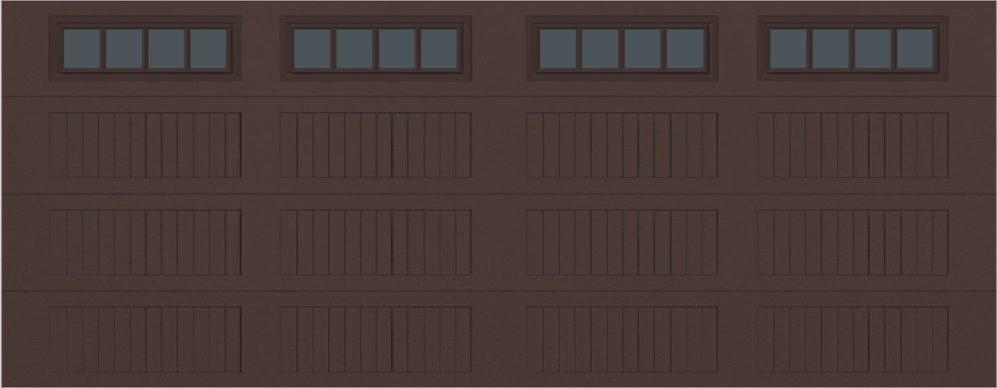 18x7 -  Straight Stockbridge Long - Tinted   With glass Long - Brown