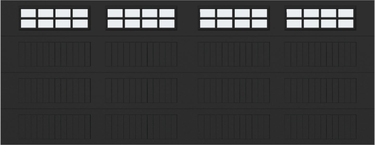 18x7 - Frosted -  Long - Stockton With glass Long - Black