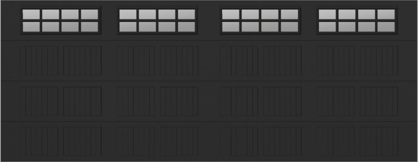 18x7 - Clear -  Stockton With glass Short - Black