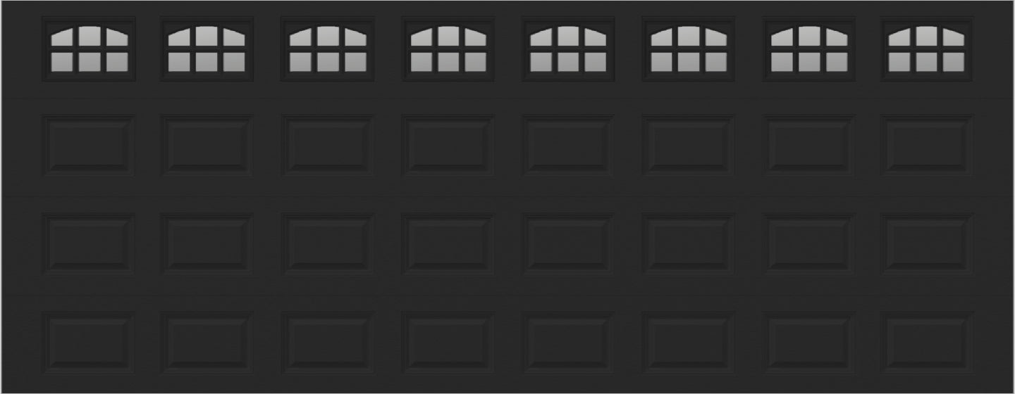 18x7 -  Cascade Short - Clear  With glass - Black