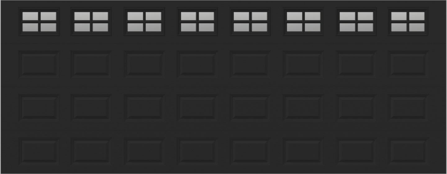 18x7 - Clear -  Stockton With glass Short - Black