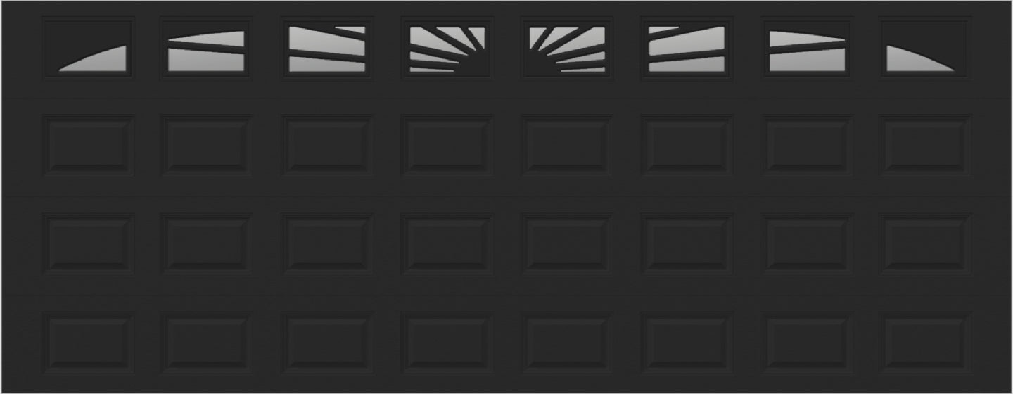 18x7 -  Sunburst - ClearWith glass - Black