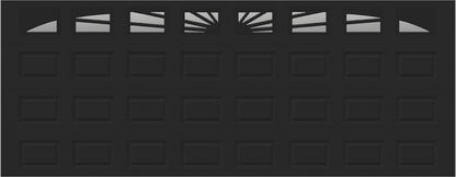 18x7 -  Sunburst - ClearWith glass - Black