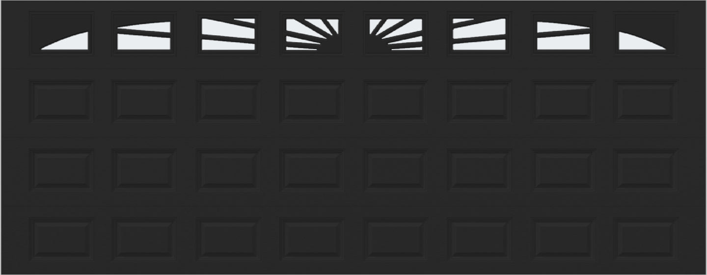 18x7 -  Sunburst - Frosted -   With glass Long - Black