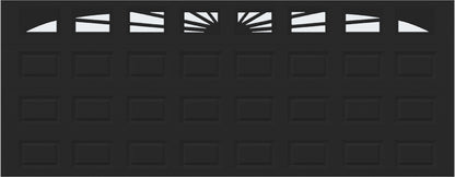 18x7 -  Sunburst - Frosted -   With glass Long - Black