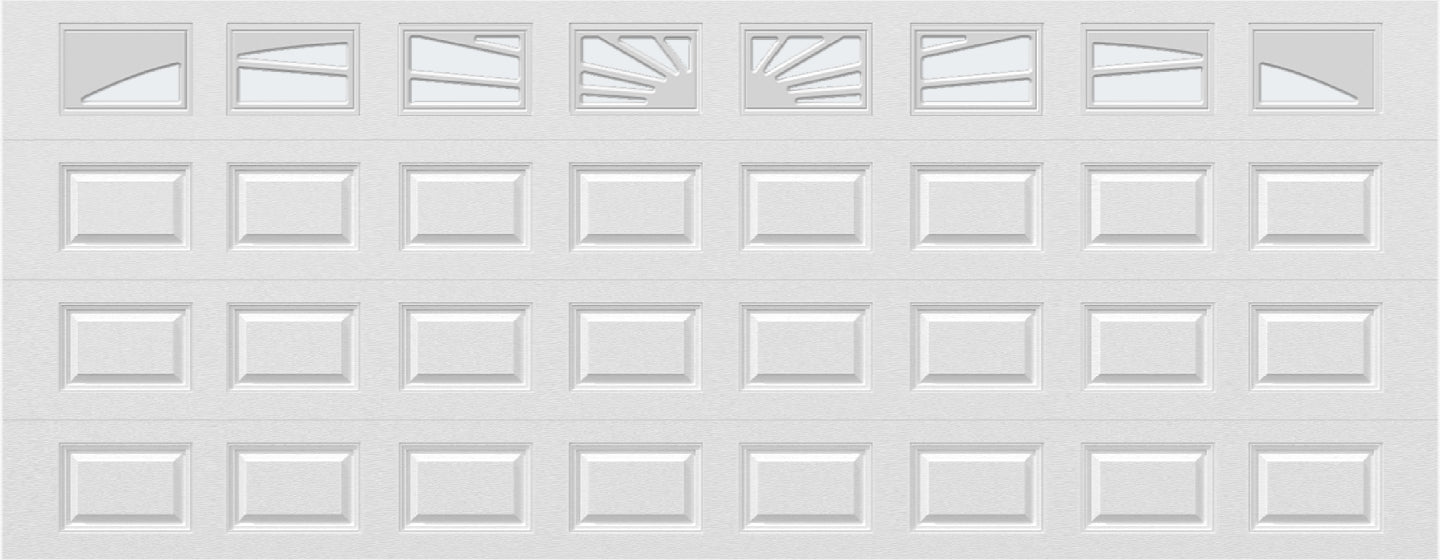 18x7 -  Sunburst - Frosted - With glass Long - White