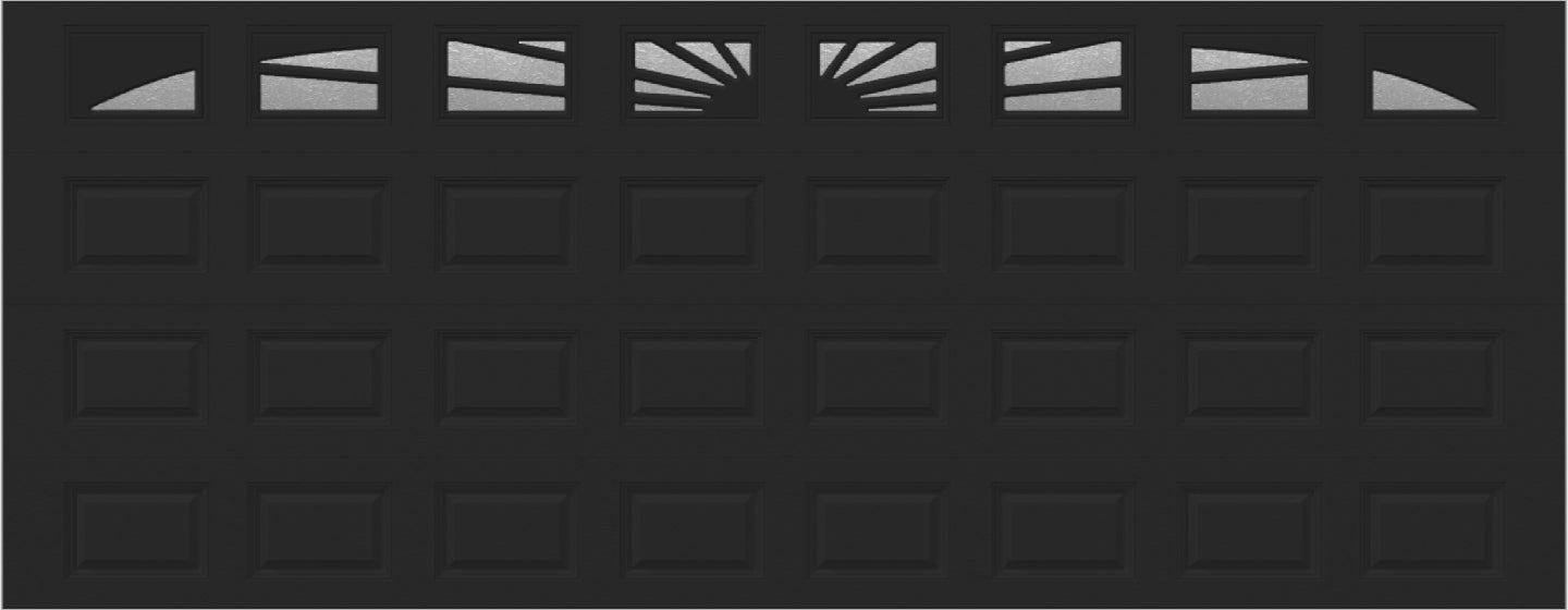 18x7 - Sunburst - Obscure - With glass Long - Black