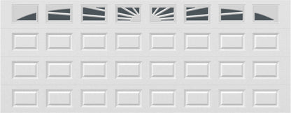 18x7 -  Sunburst - Tinted . - With glass Long - White