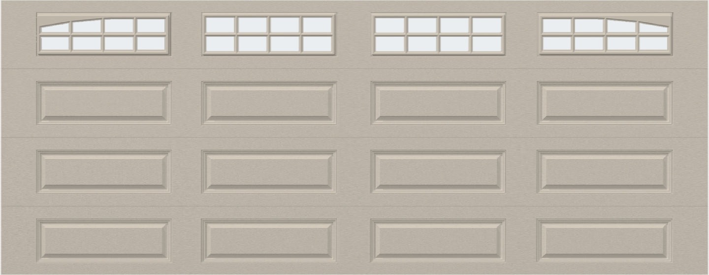 18x7 - Arched Stockton Long - Frosted With glass Long - Almond