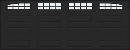 18x7 -  Arched Stockton Long - Frosted With glass Long - Black