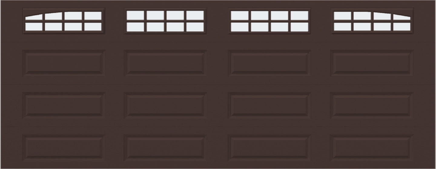 18x7 -  Arched Stockton Long - Frosted With glass Long - Brown