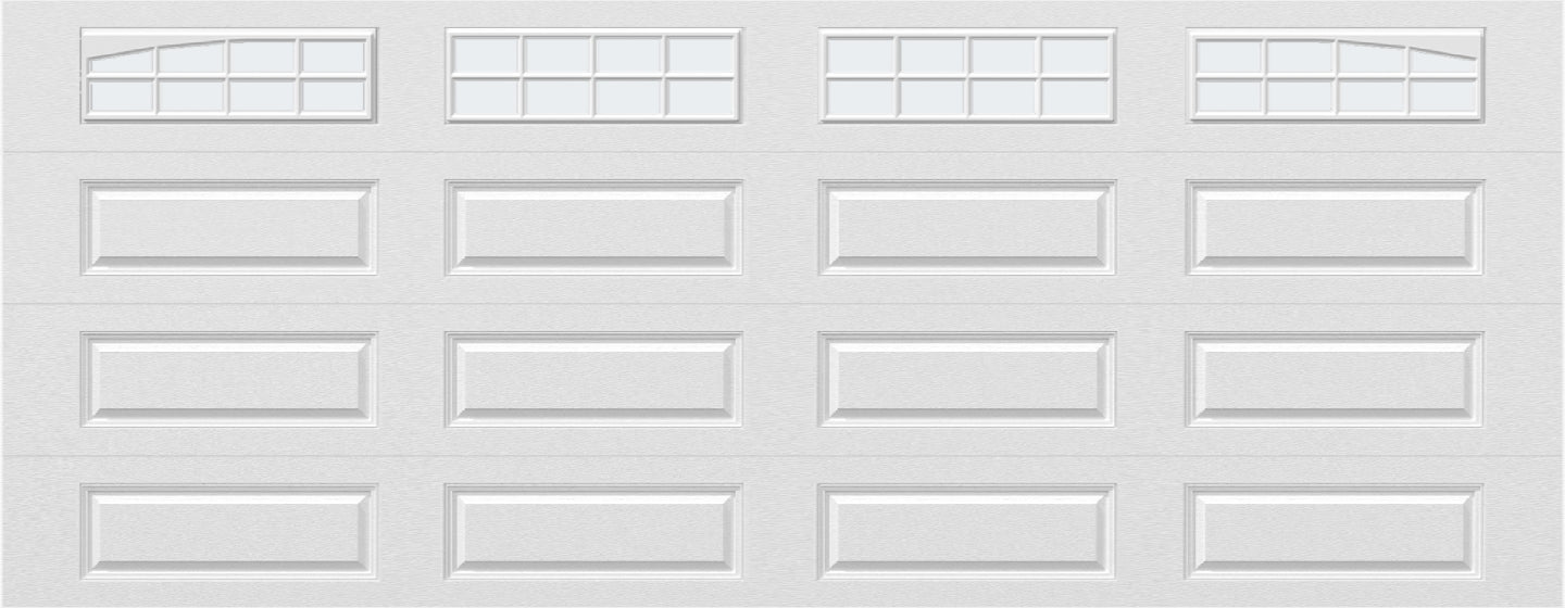 18x7 -  Arched Stockton Long - Frosted With glass Long - White