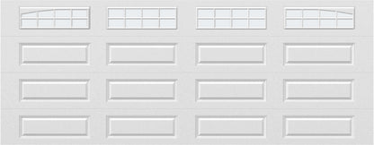 18x7 -  Arched Stockton Long - Frosted With glass Long - White