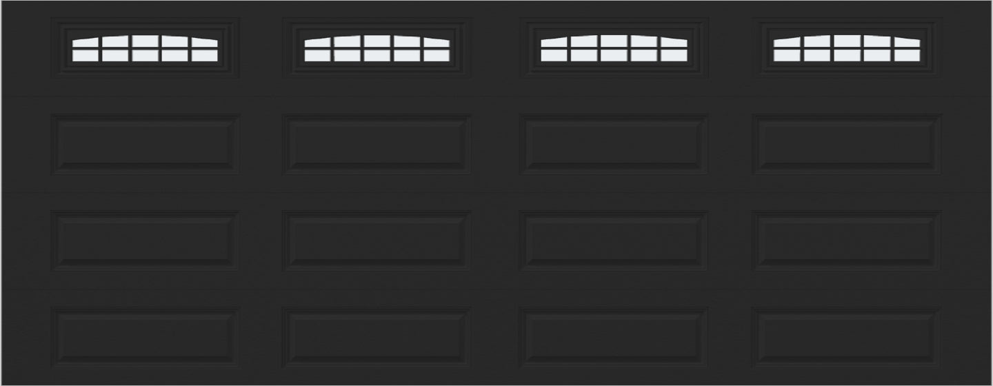 18x7 -  Cascade - Frosted  With glass Long - Black